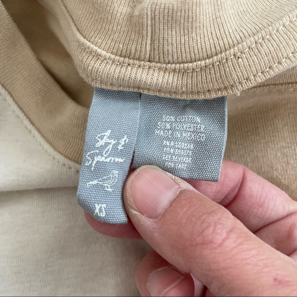 Sky & Sparrow Brown Neutral Patchwork Seam Crop B… - image 4